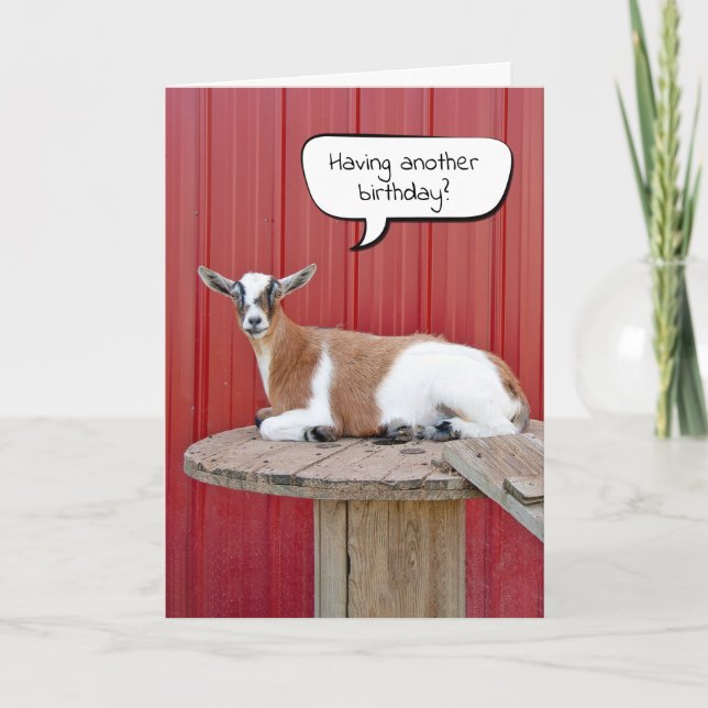 Goat Humour for Getting Older Birthday Card (Front)
