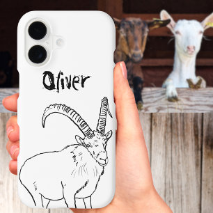 Goat Illustration Add Name Simple Black and White 