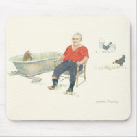 Goat in a Bathtub Mouse Pad