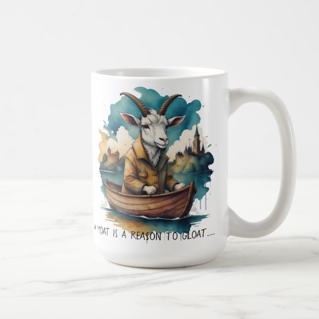 Goat in a Coat in a Boat in a Moat T-Shirt Coffee Mug (Right)