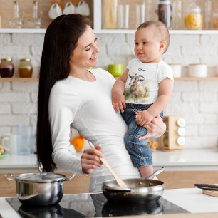 goat in a green pasture watercolor customisable baby bodysuit