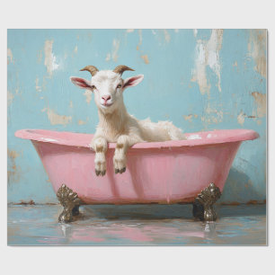 Goat in a Pink Bathtub Wrapping Paper