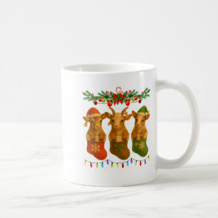 Goat In Christmas Socks Lights Goat Xmas Coffee Mug