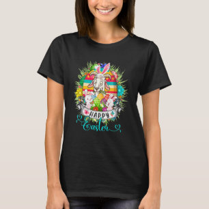 Goat In Easter Eggs Basket Cute Bunnies Happy East T-Shirt
