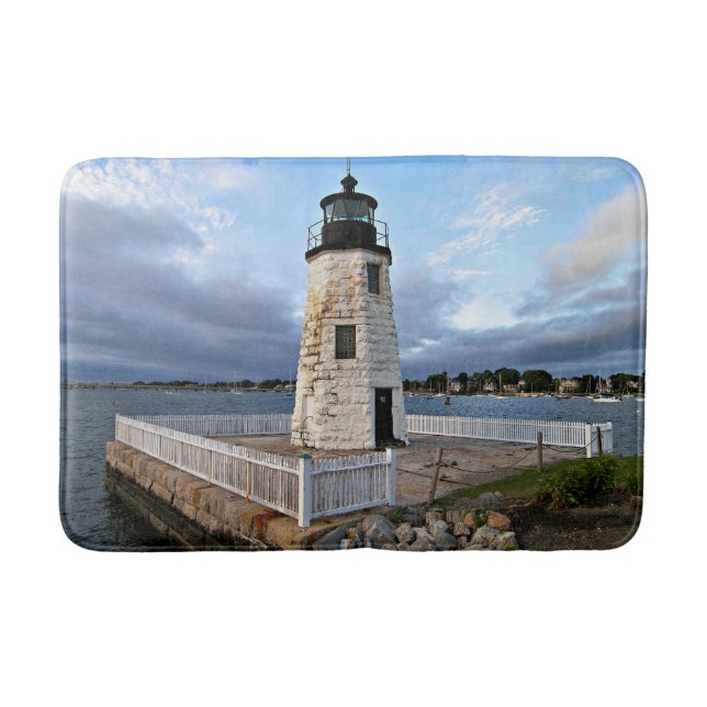 Goat Island Lighthouse, Rhode Island Bath Mat (Front)