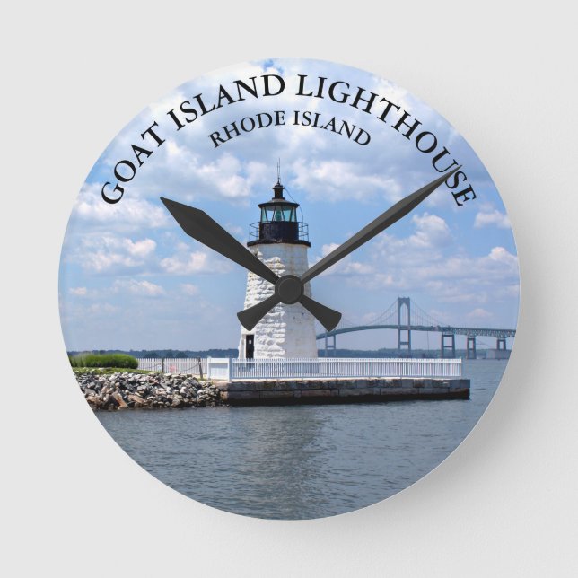 Goat Island Lighthouse Rhode Island RI Wall  Clock (Front)
