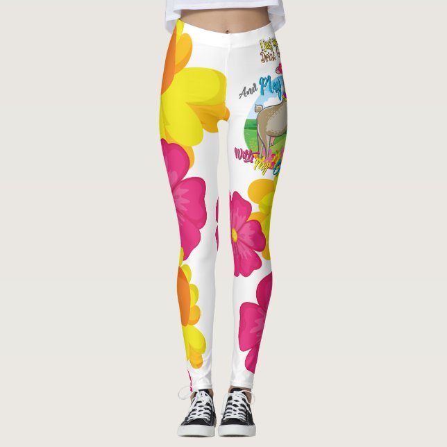 GOAT | Just Want to Drink Coffee Play With Goats Leggings (Front)