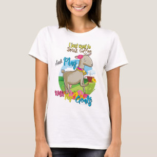GOAT   Just Want to Drink Coffee Play With Goats T-Shirt