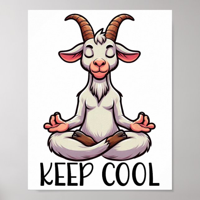 Goat Keep Cool Yoga Meditation  Poster (Front)
