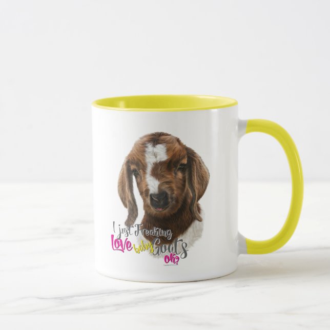 GOAT LOVE | I Just Freaking LOVE Baby Goats OK Mug (Right)