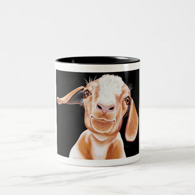 Goat Love Two-Tone Coffee Mug (Center)