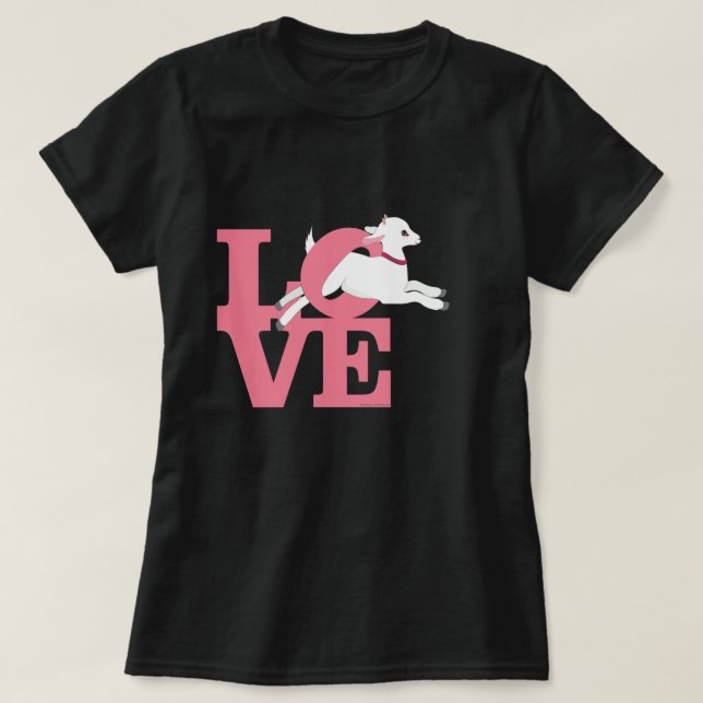 GOAT LOVER | BABY PINK Dark Goat L O V E T-Shirt (Design Front)