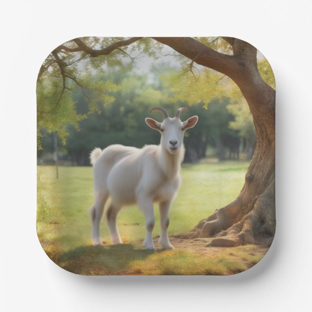 Goat Lover Birthday Paper Plate (Front)