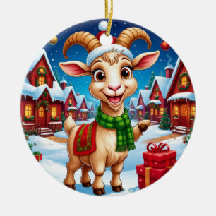 ❄️ Goat Lover Christmas Gift Year Of The Goat 2027 Ceramic Ornament