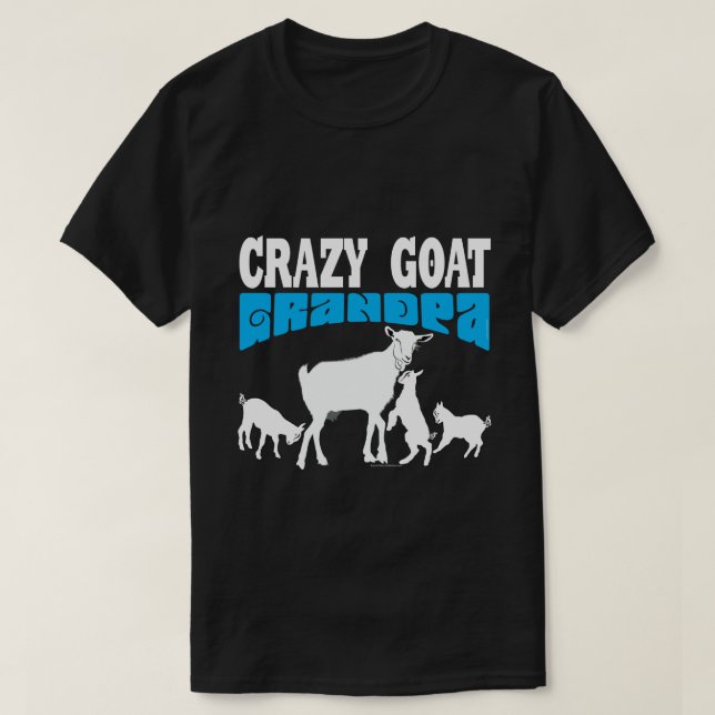 GOAT Lover | Crazy Goat Grandpa Blue GYG T-Shirt (Design Front)