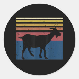 Goat Lover Gifts Vintage Retro Funny Farmer Farm Classic Round Sticker