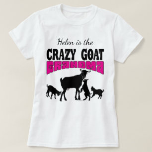 GOAT Lover   Personalised Crazy Goat Grandma T-Shirt