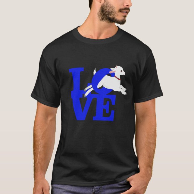 GOAT LOVER  | ROYAL BLUE Goat L O V E DARK T-Shirt (Front)