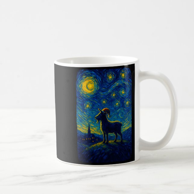 Goat Lover Santa Hat Christmas Starry Cute Night V Coffee Mug (Right)