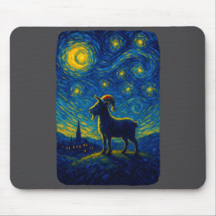 Goat Lover Santa Hat Christmas Starry Cute Night V Mouse Pad
