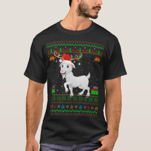 Goat Lover Santa Hat Matching Ugly Goat Christmas T-Shirt