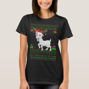 Goat Lover Santa Hat Matching Ugly Goat Christmas T-Shirt