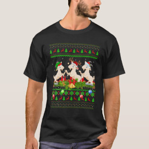 Goat Lover Xmas Lighting Santa Ugly Goat Christmas T-Shirt