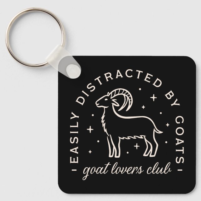 Goat lovers club funny quotes key ring (Front)