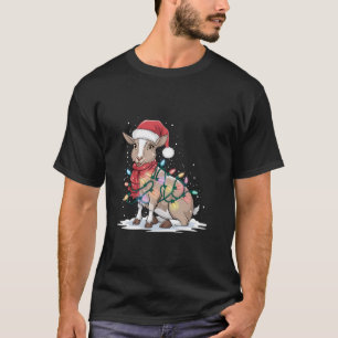 Goat Lovers Funny Christmas Tree Lights Santa Hat T-Shirt