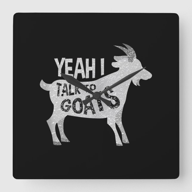 Goat Lovers Goat Joke Gift Square Wall Clock (Front)