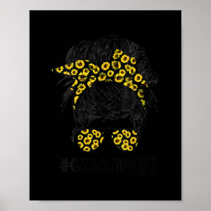 goat mama Messy Bun goat mum messy bun hair Poster