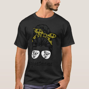 goat mama Messy messy hair bun sunflower mother da T-Shirt