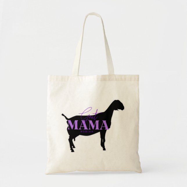 "Goat Mama" Nubian--Purple Tote Bag (Front)