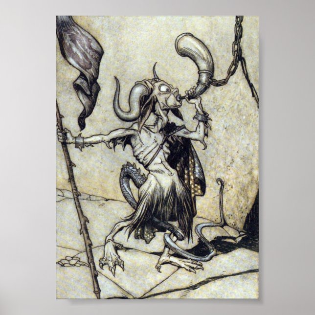 Goat Man. 5 x 7 Rackham print on canvas (Front)
