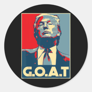 Goat Middle Finger Election 2024 Republican Poster Classic Round Sticker