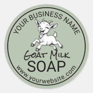Goat Milk Soap Sage Green Farm Animal Handmade Classic Round Sticker