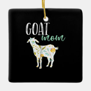 Goat Mum Floral Pet Goat Owner Ceramic Ornament