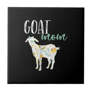 Goat Mum Floral Pet Goat Owner Ceramic Tile