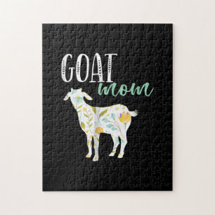 Goat Mum Floral Pet Goat Owner Jigsaw Puzzle