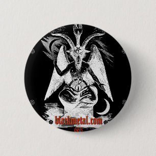 Goat of Mendes Black Round Button