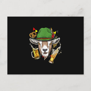 Goat Oktoberfest Lederhosen Costume Gift Announcement Postcard