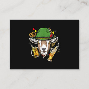 Goat Oktoberfest Lederhosen Costume Gift Business Card