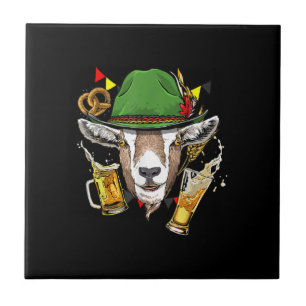 Goat Oktoberfest Lederhosen Costume Gift Ceramic Tile