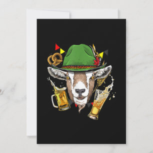 Goat Oktoberfest Lederhosen Costume Gift Holiday Card
