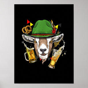 Goat Oktoberfest Lederhosen Costume Gift Poster