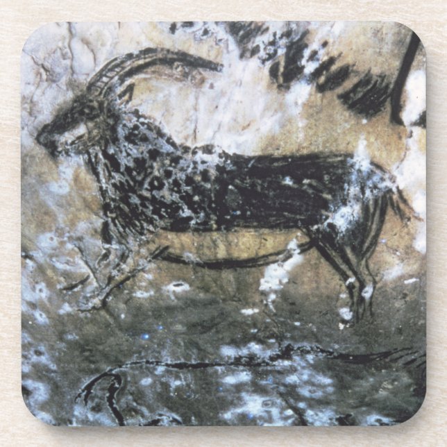 Goat or Chamois, rock painting in the Black Room, Coaster (Front)