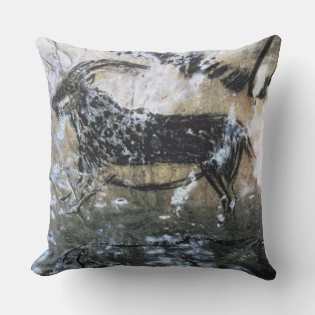 Goat or Chamois, rock painting in the Black Room, Cushion (Front)