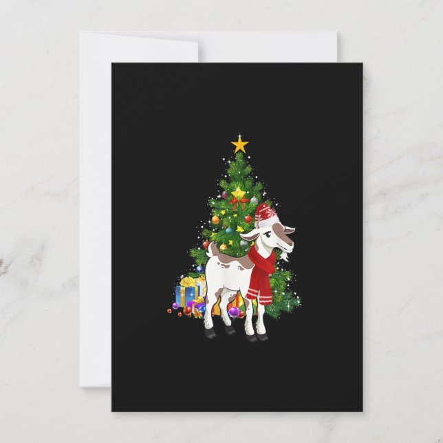Goat Ornament Decoration Christmas Tree Xmas Pajam Invitation (Front)