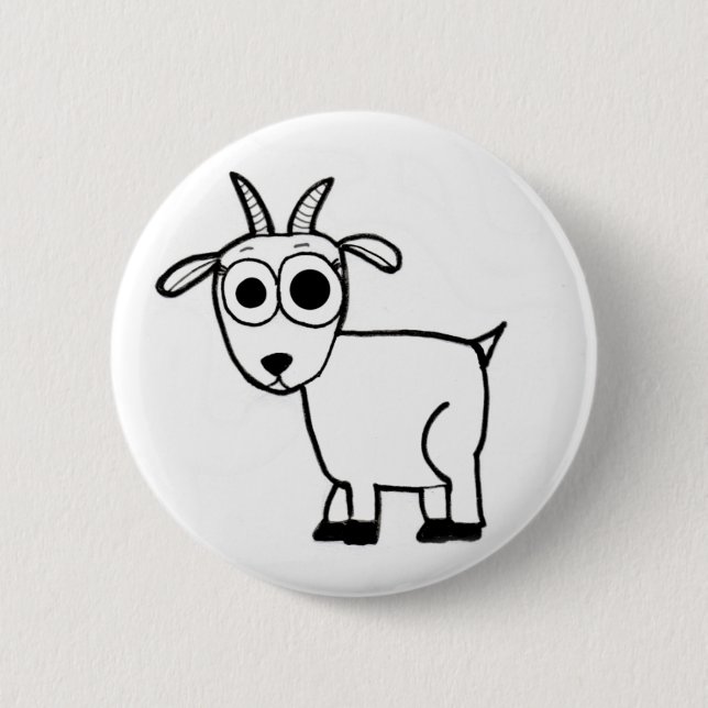Goat Outline 6 Cm Round Badge (Front)