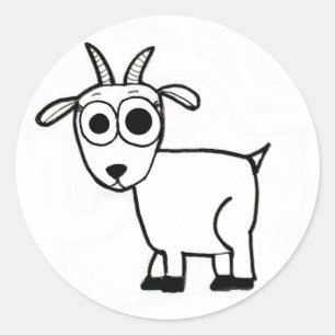 Goat Outline Classic Round Sticker